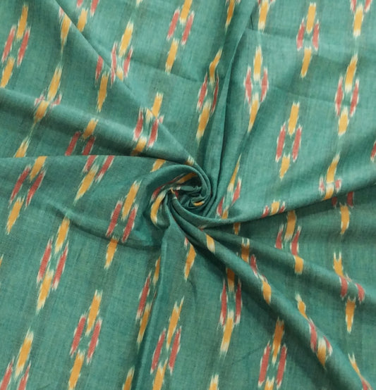 Sea Green Fine Quality Cotton Handloom Ikat (SKU: IK-571)