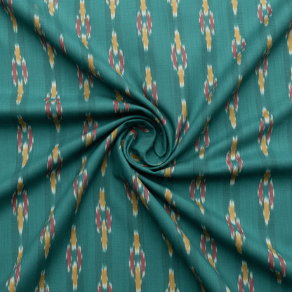 Sea Green Fine Quality Cotton Handloom Ikat | SKU: IK-571