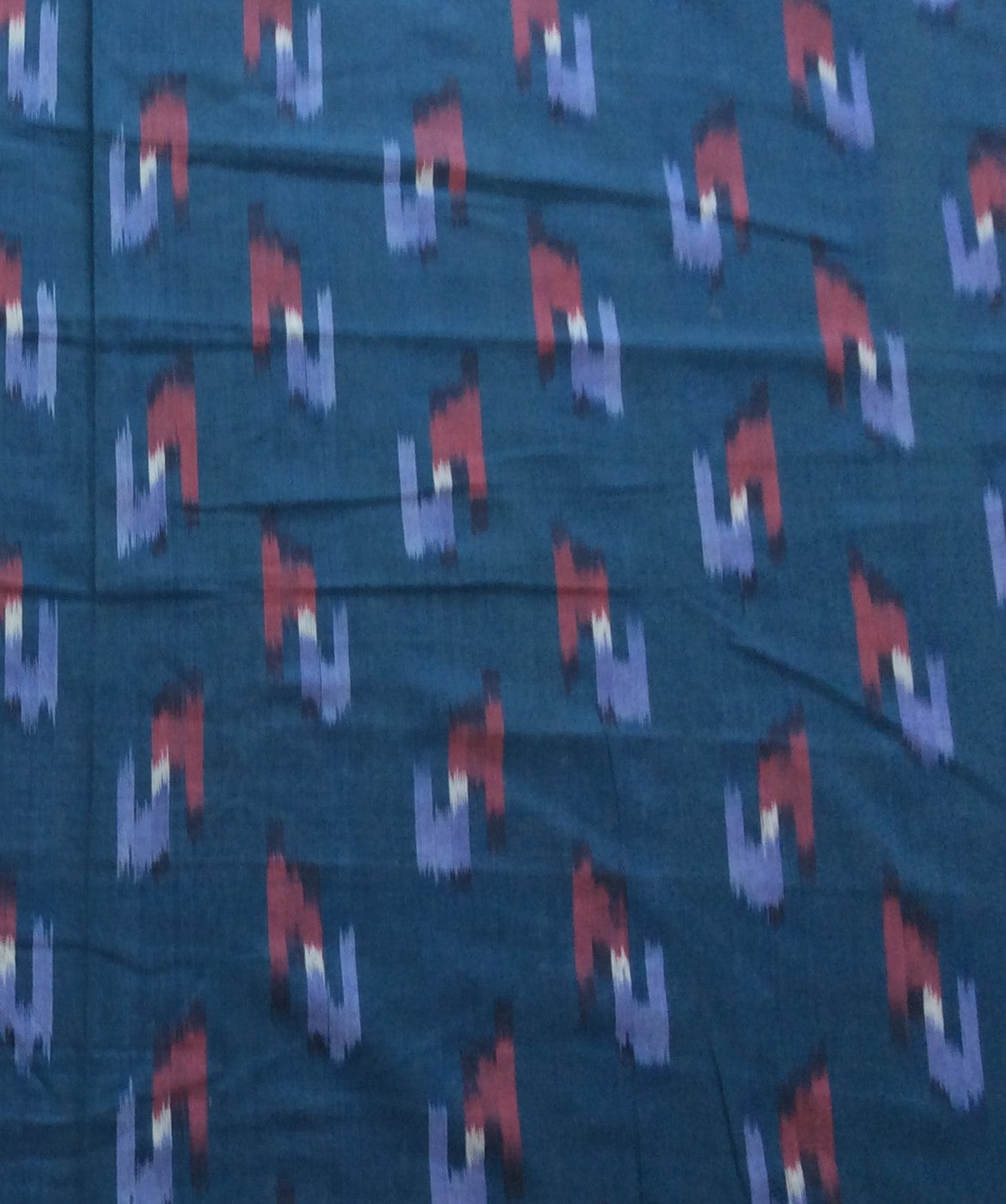 Teal Blue Cotton Handloom Ikat (SKU: IK-574)