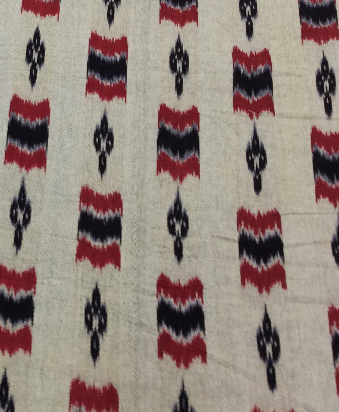 Grey color Handloom Cotton Thick Ikat (Width: 44 inches or 112 cm)