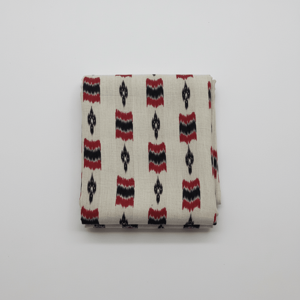 Grey color Handloom Cotton Thick Ikat | SKU: IK-578