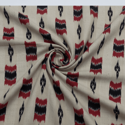 Grey color Handloom Cotton Thick Ikat | SKU: IK-578