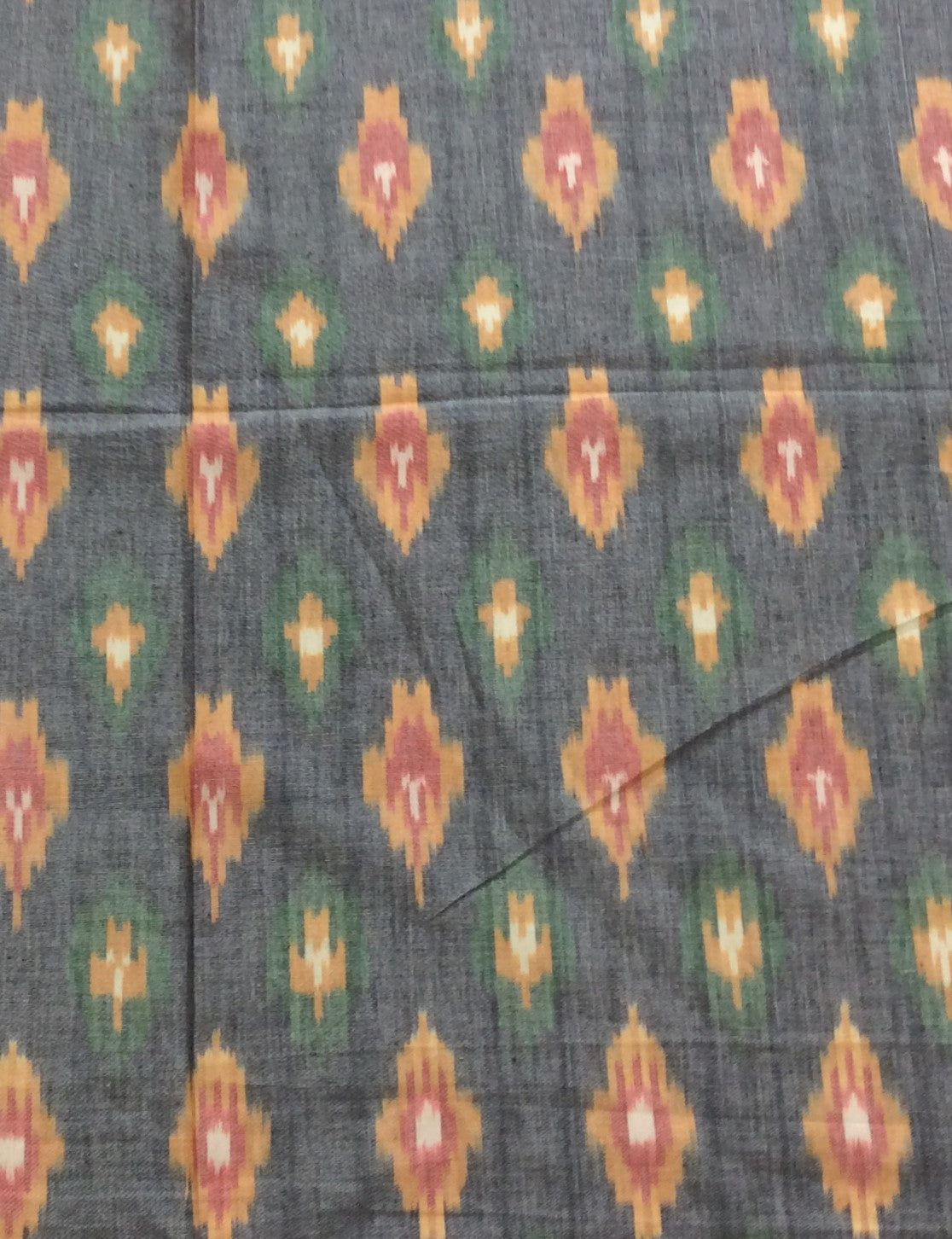 Grey, Multicolor Cotton Handloom Ikat (SKU: IK-579)