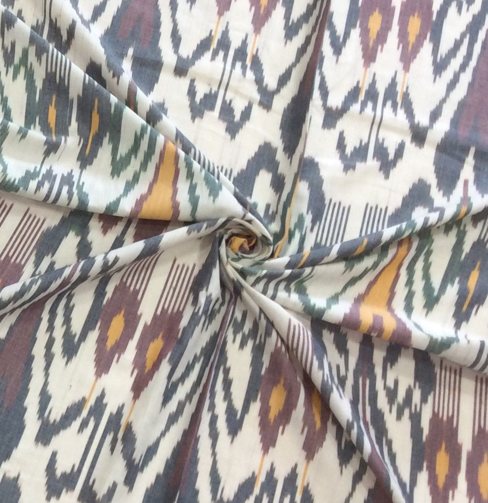 White, Multicolor Fine Quality of Cotton Handloom Ikat (SKU: IK-580)