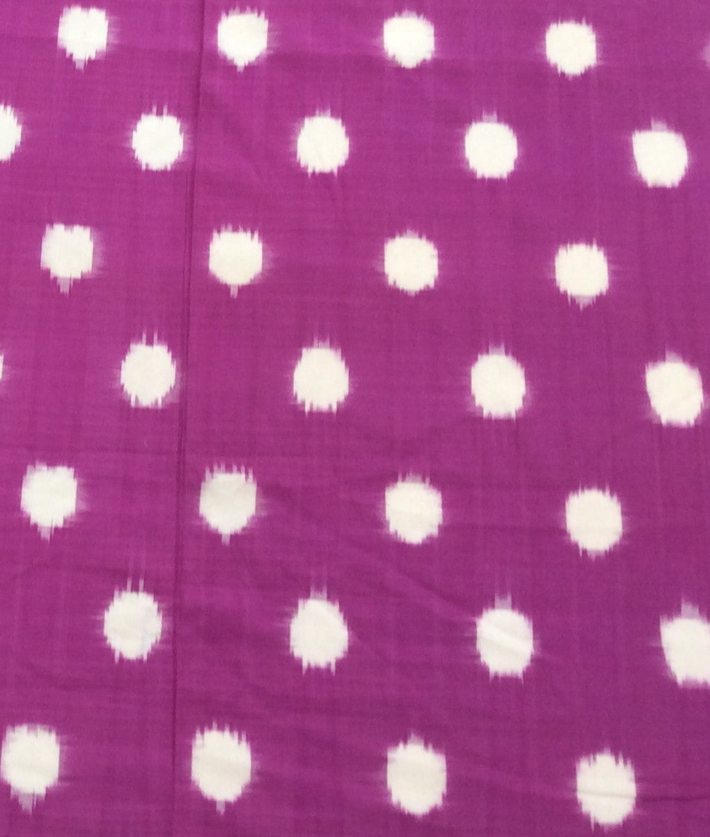 Purple & White Cotton Handwoven Double Ikat (Width: 44 inches or 112 cm)