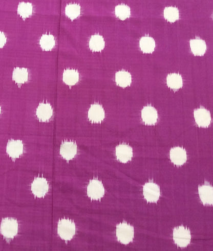 Purple & White Cotton Handwoven Double Ikat | 1 Meter (SKU: IK-582)