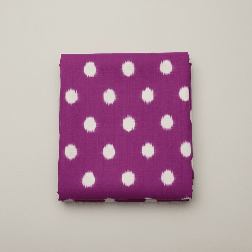 Purple & White Cotton Handwoven Double Ikat | SKU: IK-582