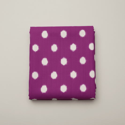 Purple & White Cotton Handwoven Double Ikat | SKU: IK-582