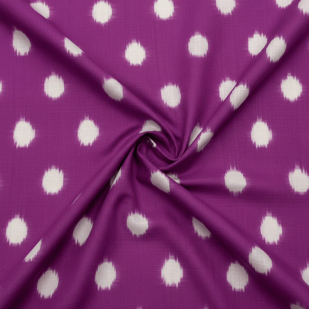Purple & White Cotton Handwoven Double Ikat | SKU: IK-582