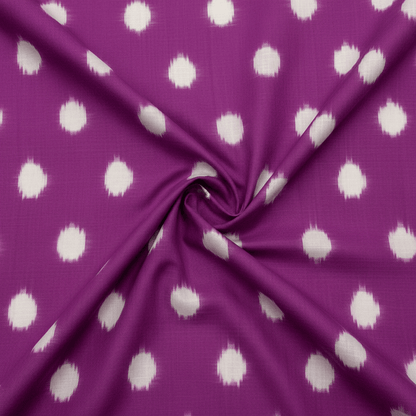 Purple & White Cotton Handwoven Double Ikat | SKU: IK-582