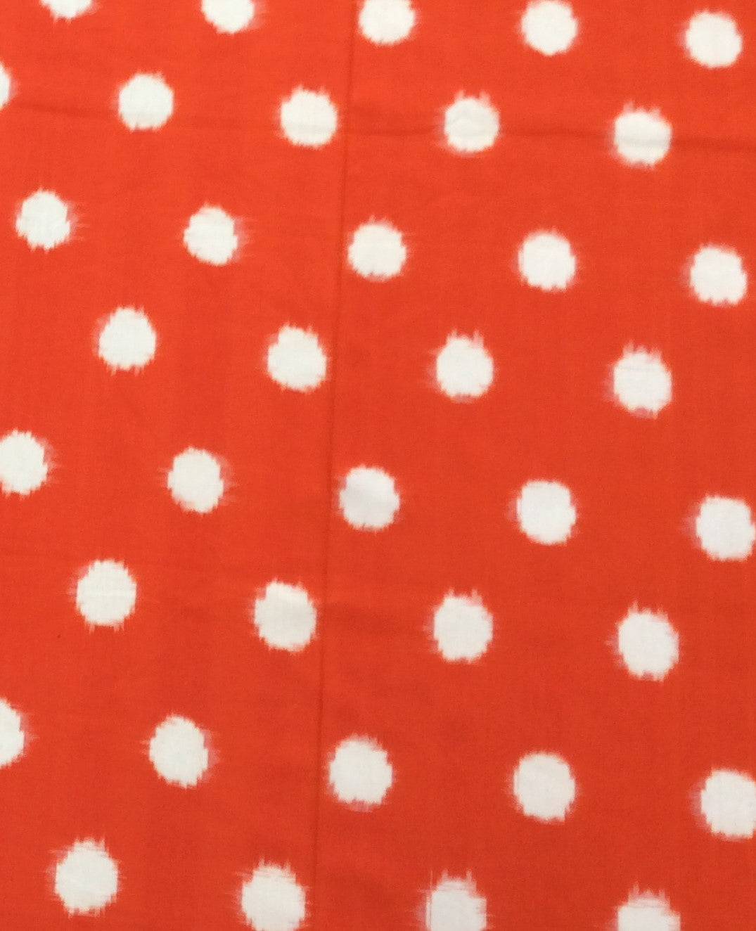 Orange & White Cotton Handwoven Double Ikat (Width: 44 inches or 112 cm)