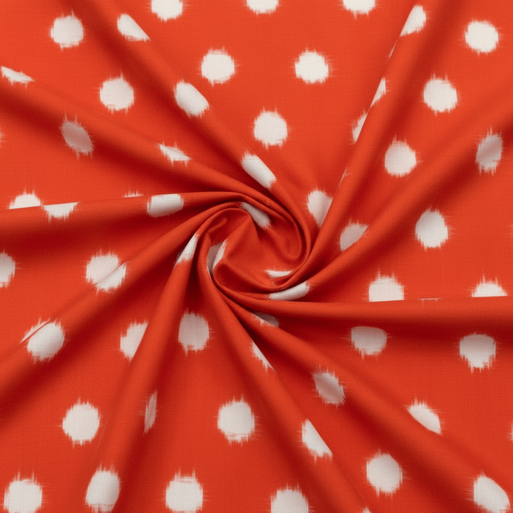 Orange & White Cotton Handwoven Double Ikat | SKU: IK-583