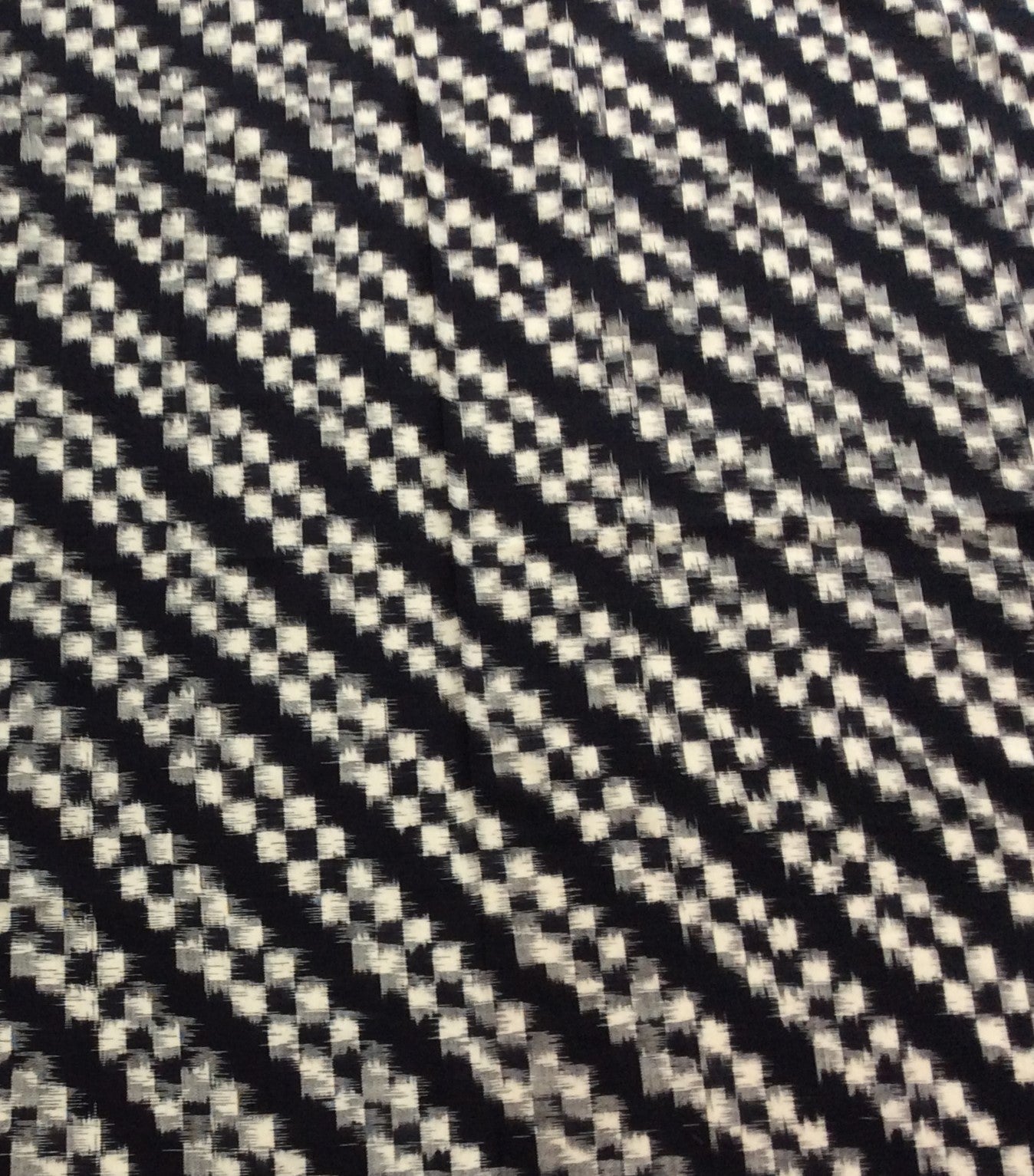 Black, White Cotton Handloom Double Ikat (SKU: IK-584)