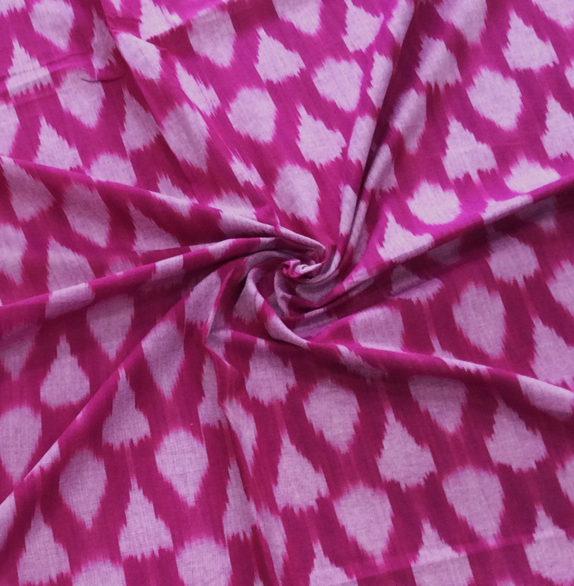 Majenta Color Fine Quality Cotton Handloom Ikat (SKU: IK-586)
