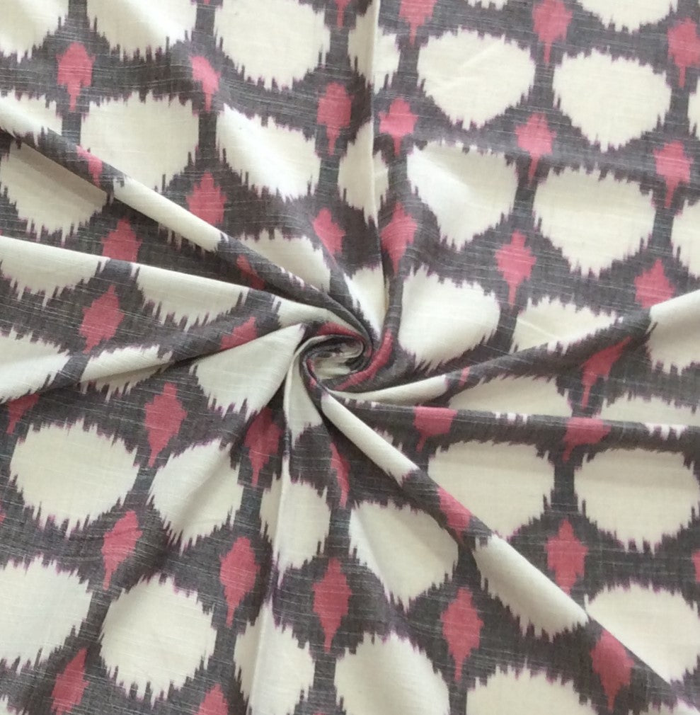 Multicolor Cotton Slub Handloom Ikat (SKU: IK-600)