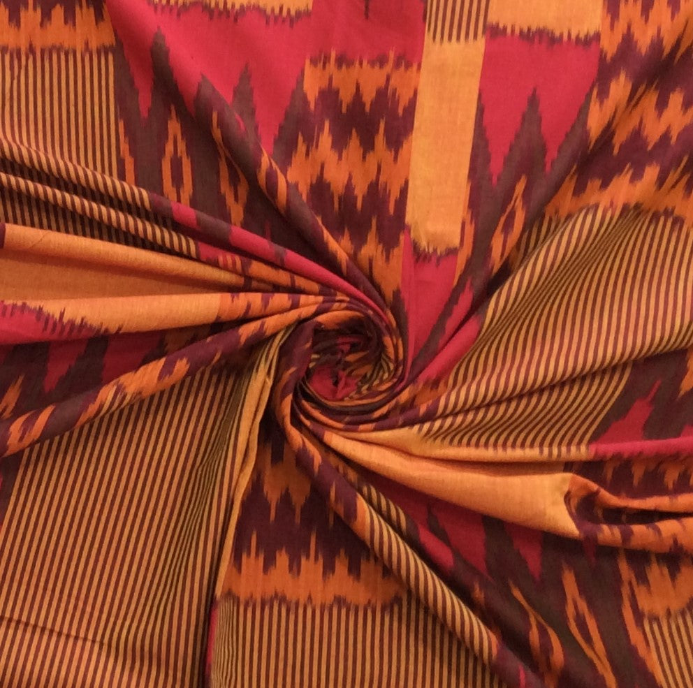 Multicolor Fine Quality Big Pattern Cotton Handloom Ikat (SKU: IK-601)