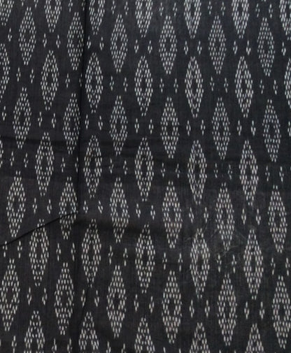 Black Fine Quality Merserised Cotton Voile Woven Handloom Ikat | SKU: IK-605