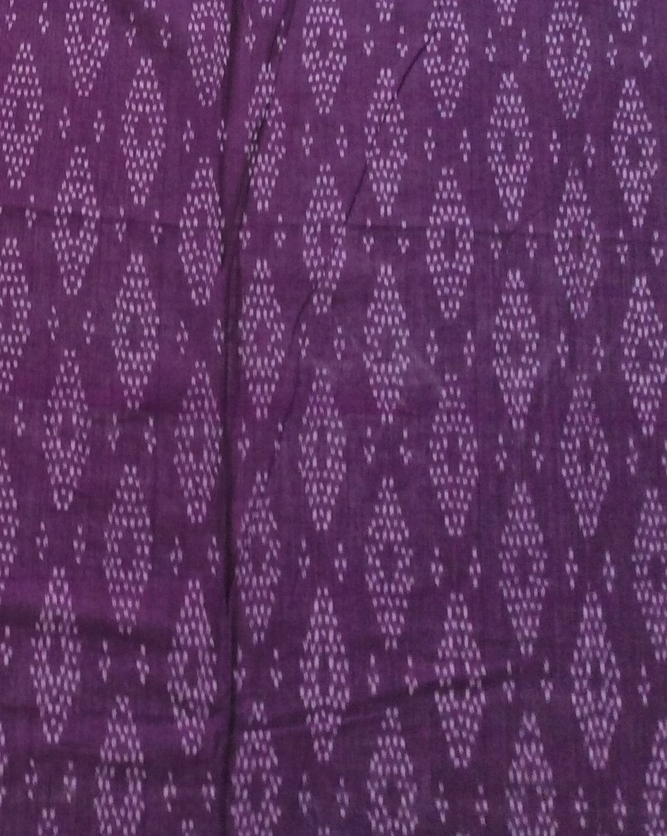 Purple Fine Quality Merserised Cotton Voile Woven Handloom Ikat (Width: 44 inches or 112 cm)