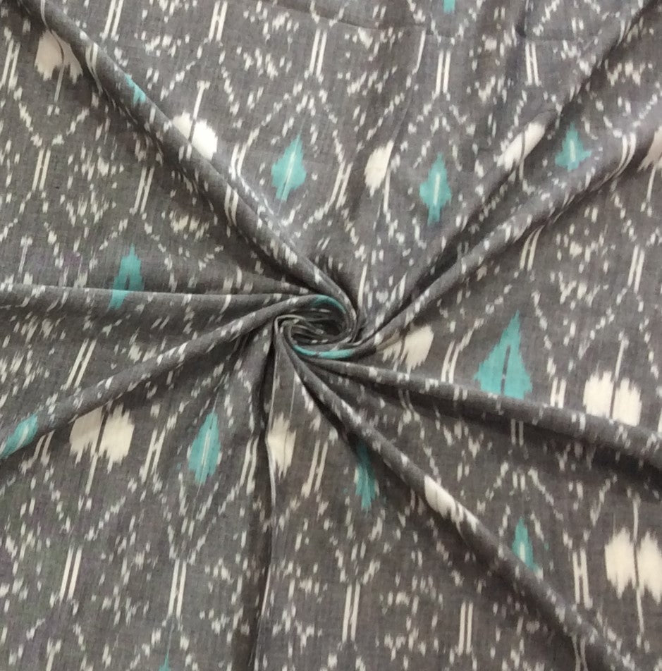 Grey Fine Cotton Handloom Ikat (SKU: IK-63)