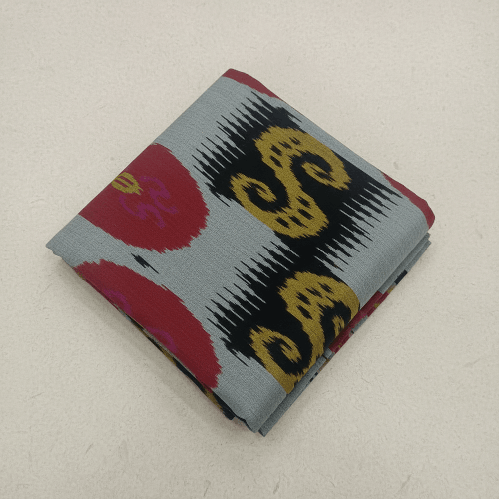 Multicolor Fine Quality Cotton Handloom Ikat for Dress Material | Width: 44"