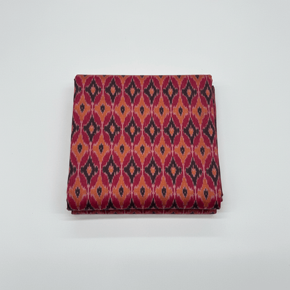 Maroon Small Design Handwoven Cotton Silk Ikat Fabric for Dress Material | Width: 44"