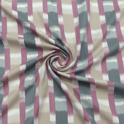 Beige & Green Cotton Handloom Thick Ikat | SKU: IK-660