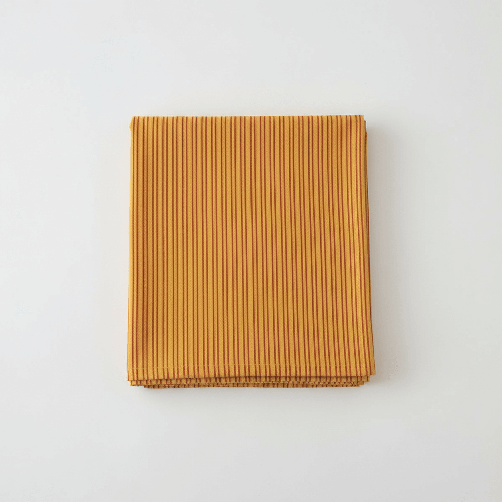 Yellow & red Stripe Handloom Cotton Heavyweight Thick Ikat Fabric for Jackets & Upholstery | Width: 44"
