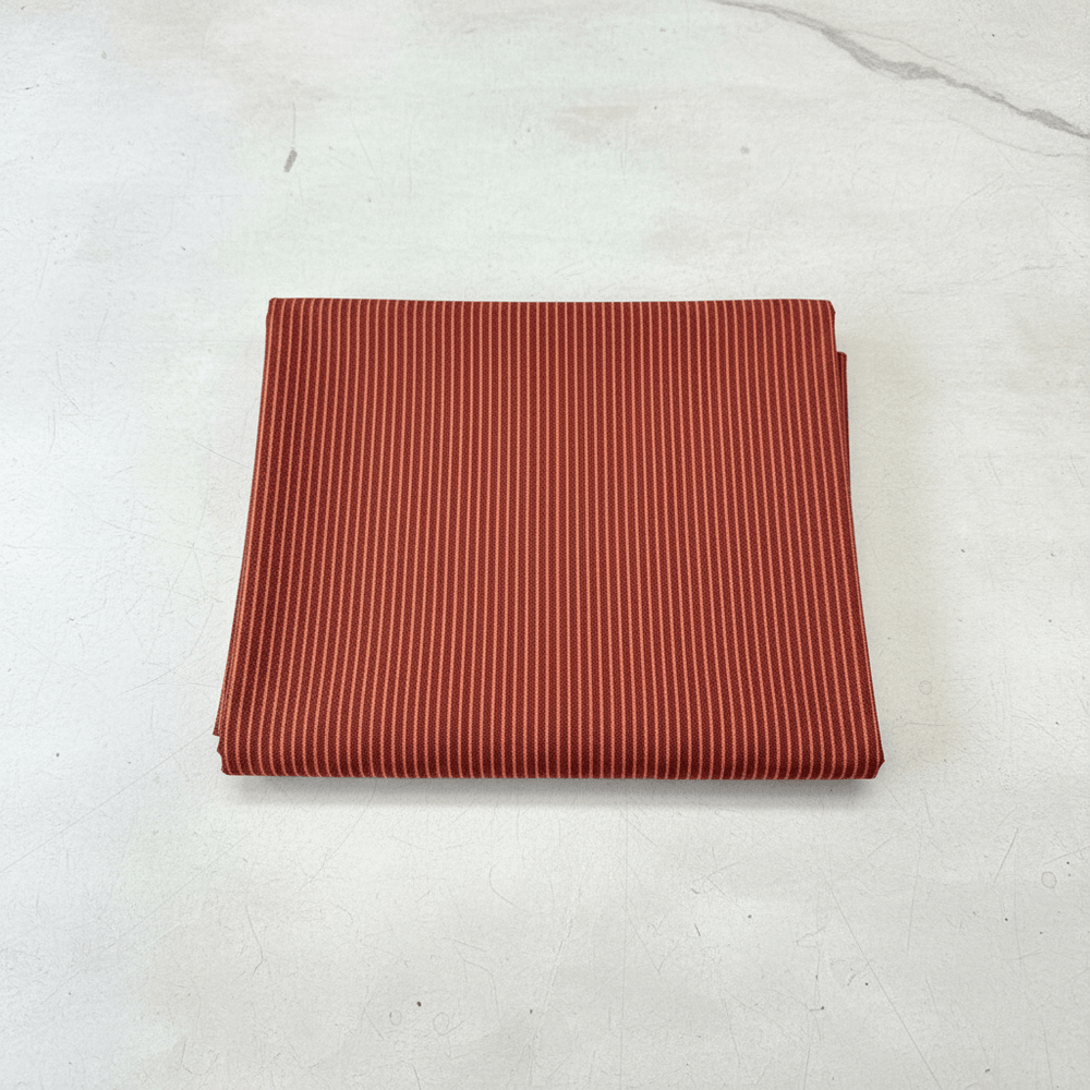 Red Stripe Handloom Cotton Heavyweight Thick Ikat Fabric for Jackets & Upholstery | Width: 44"