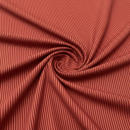 Red Stripe Handloom Cotton Heavyweight Thick Ikat Fabric for Jackets & Upholstery | Width: 44"