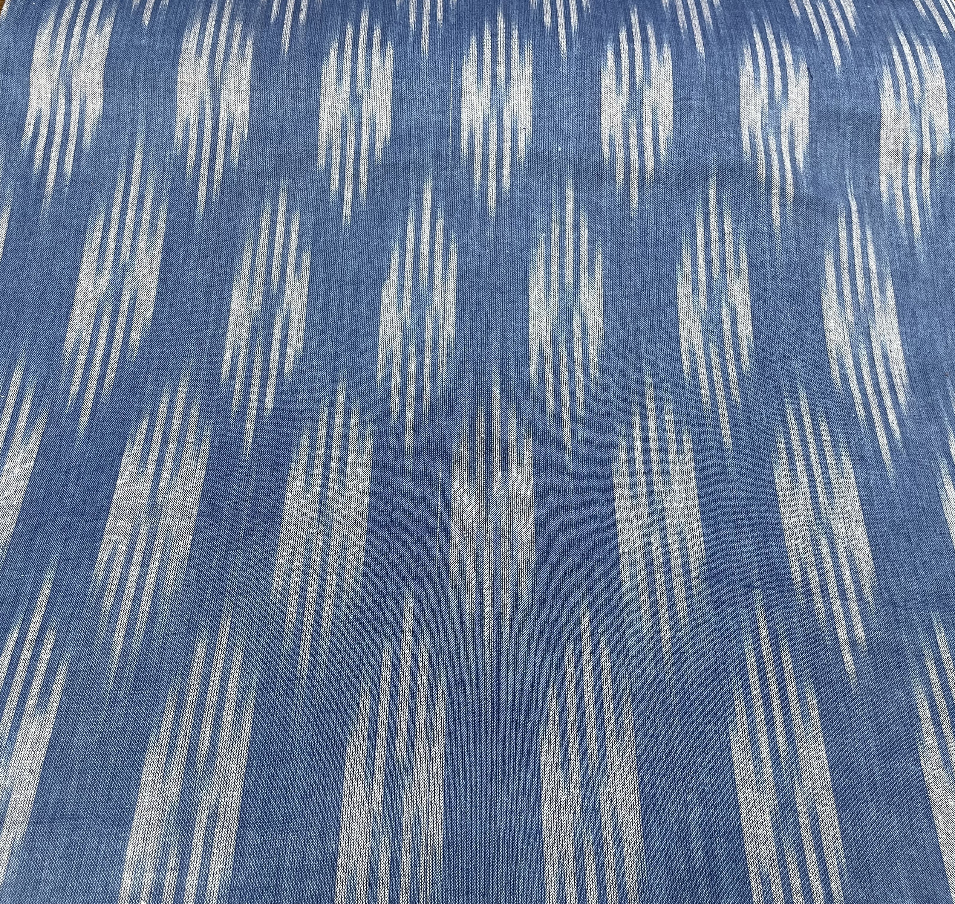 Blue And White Cotton Handloom Ikat (Sku: IK-67)