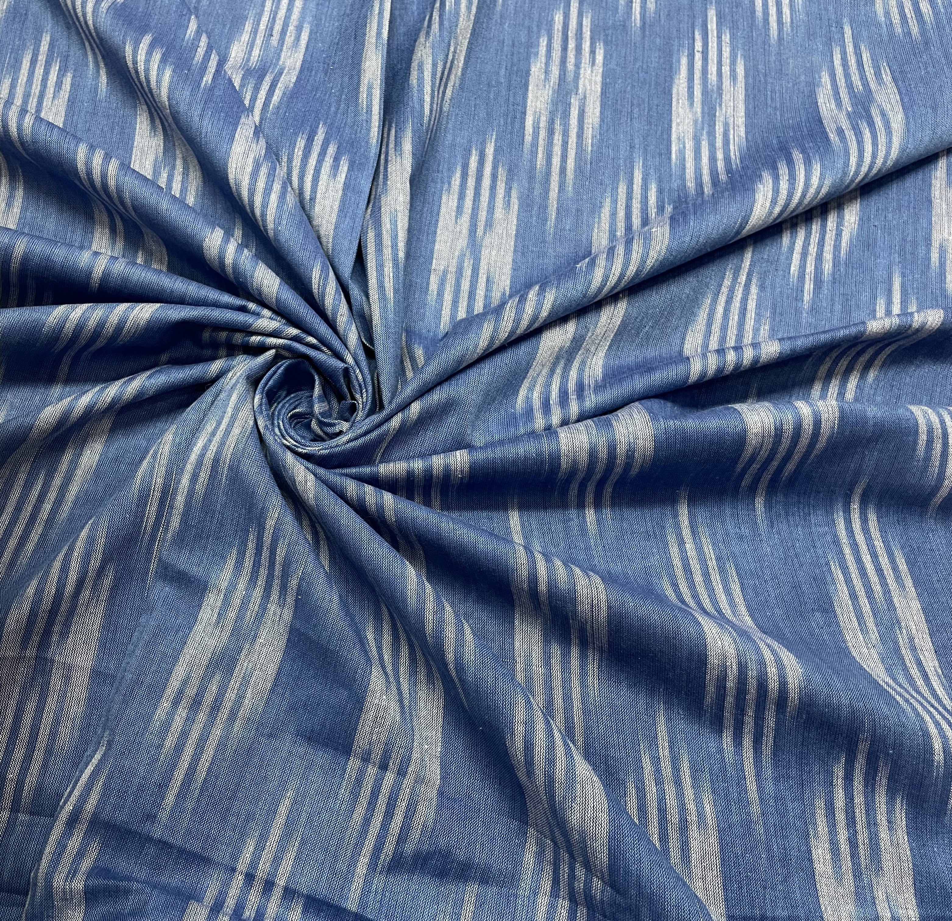 Blue And White Cotton Handloom Ikat (Sku: IK-67)