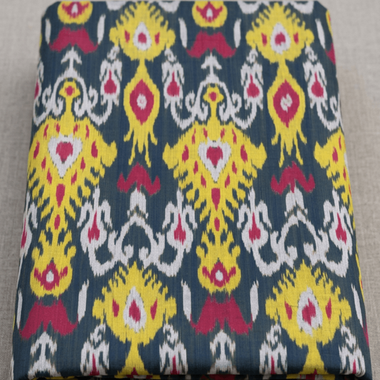 Multicolor Big Design Fine Quality Handloom Cotton Ikat | Width: 44"
