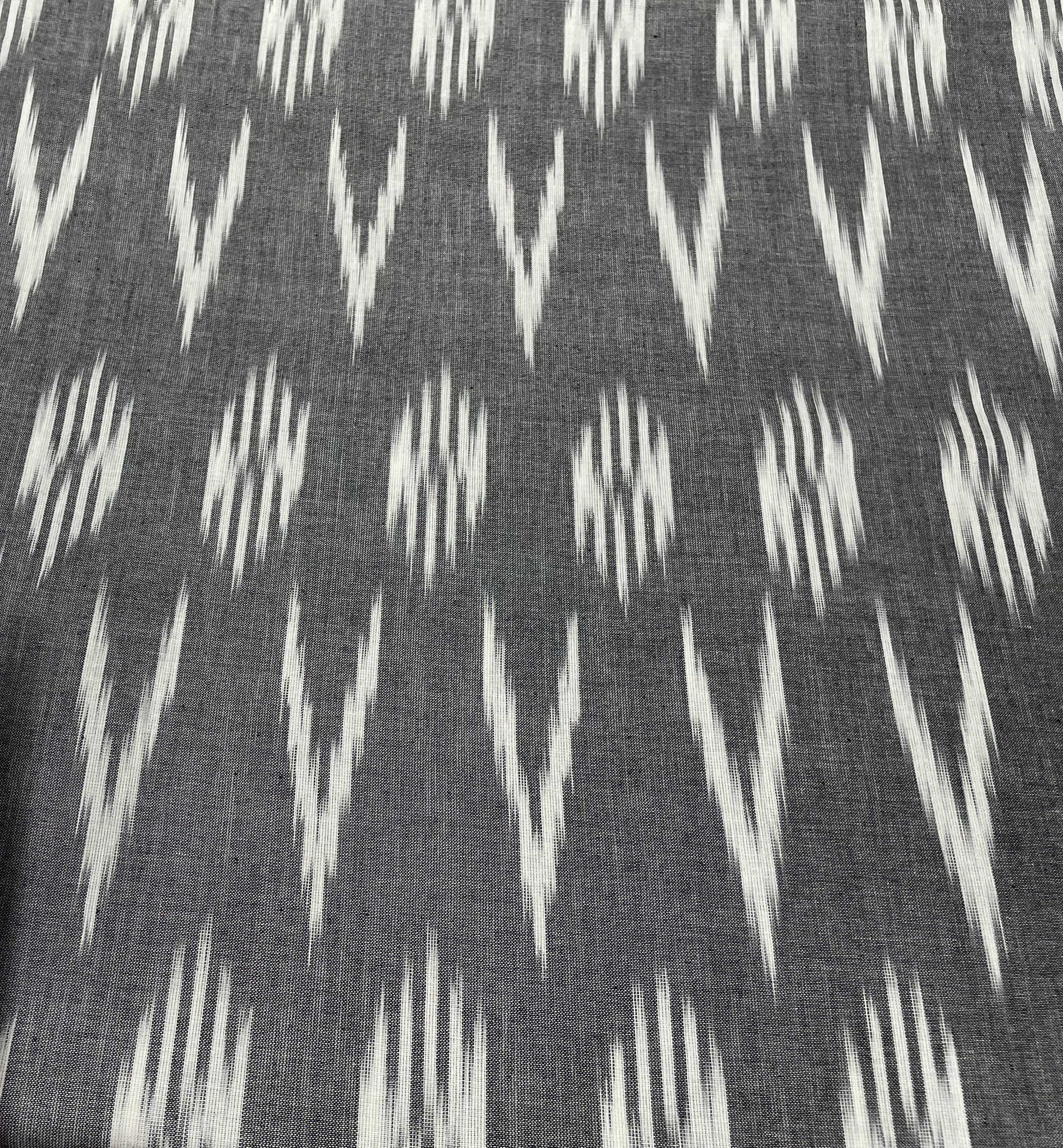 Gray And White Cotton Handloom Ikat (Sku: IK-69)