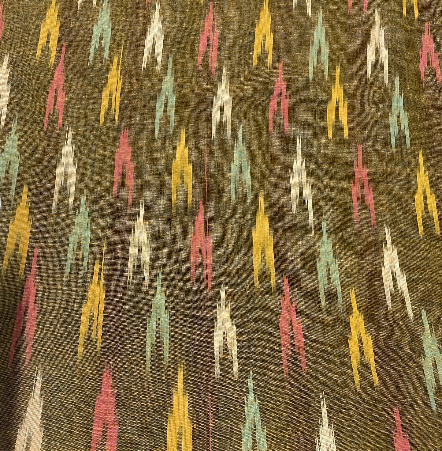 Green Cotton Handloom Ikat (Sku: IK-79)