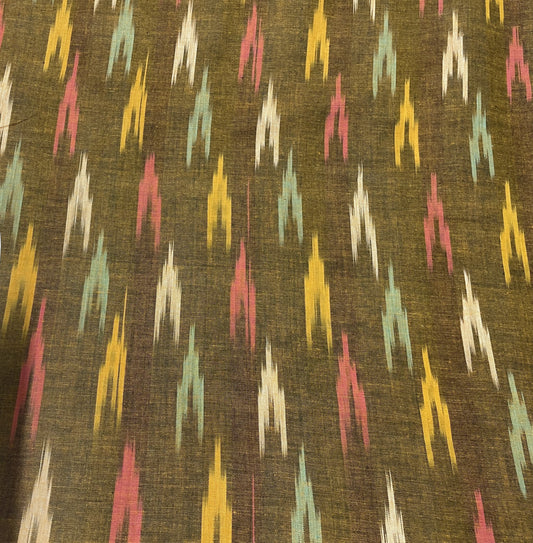 Green Cotton Handloom Ikat (Sku: IK-79)