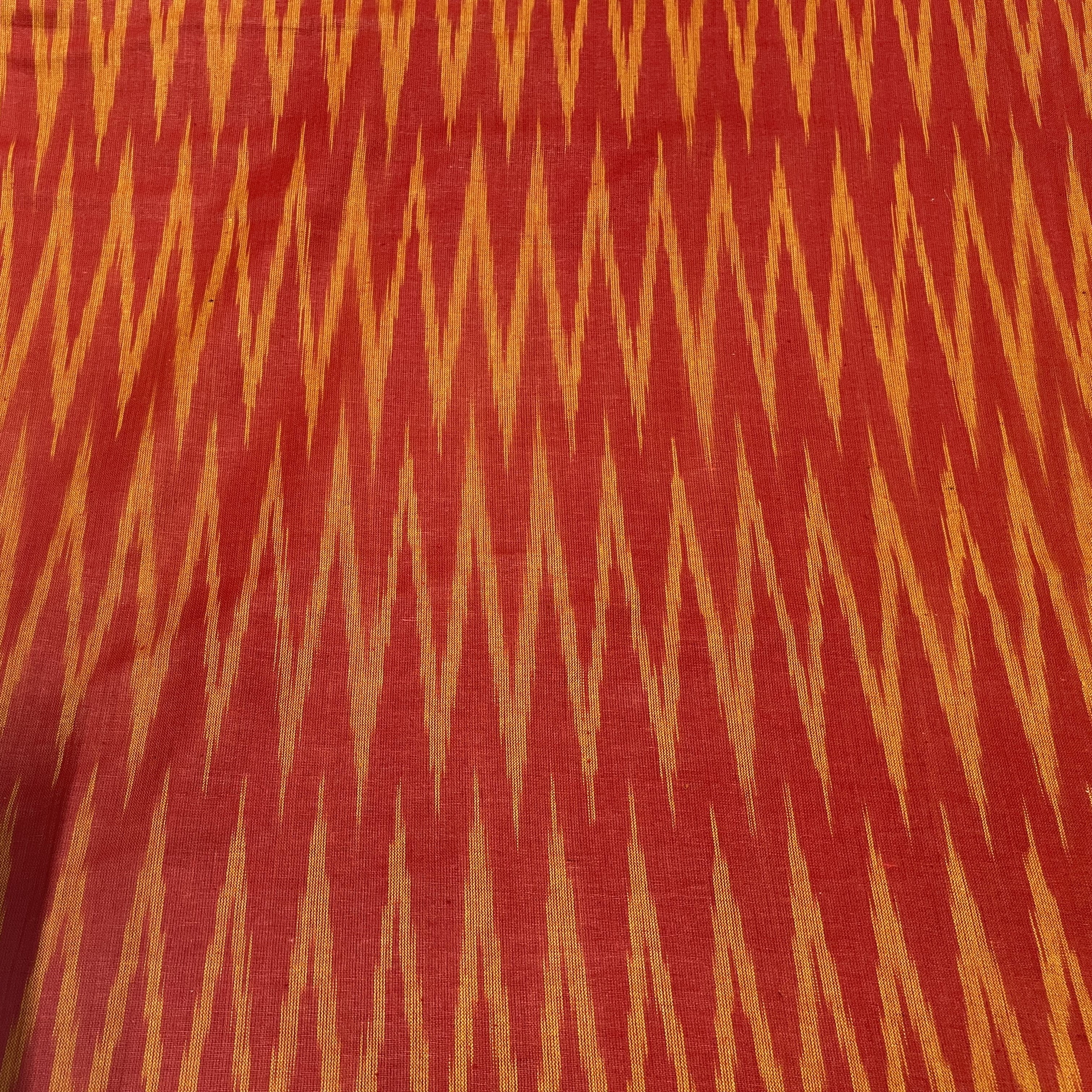 Red And Yellow Cotton Handloom Ikat (Sku: IK-88)