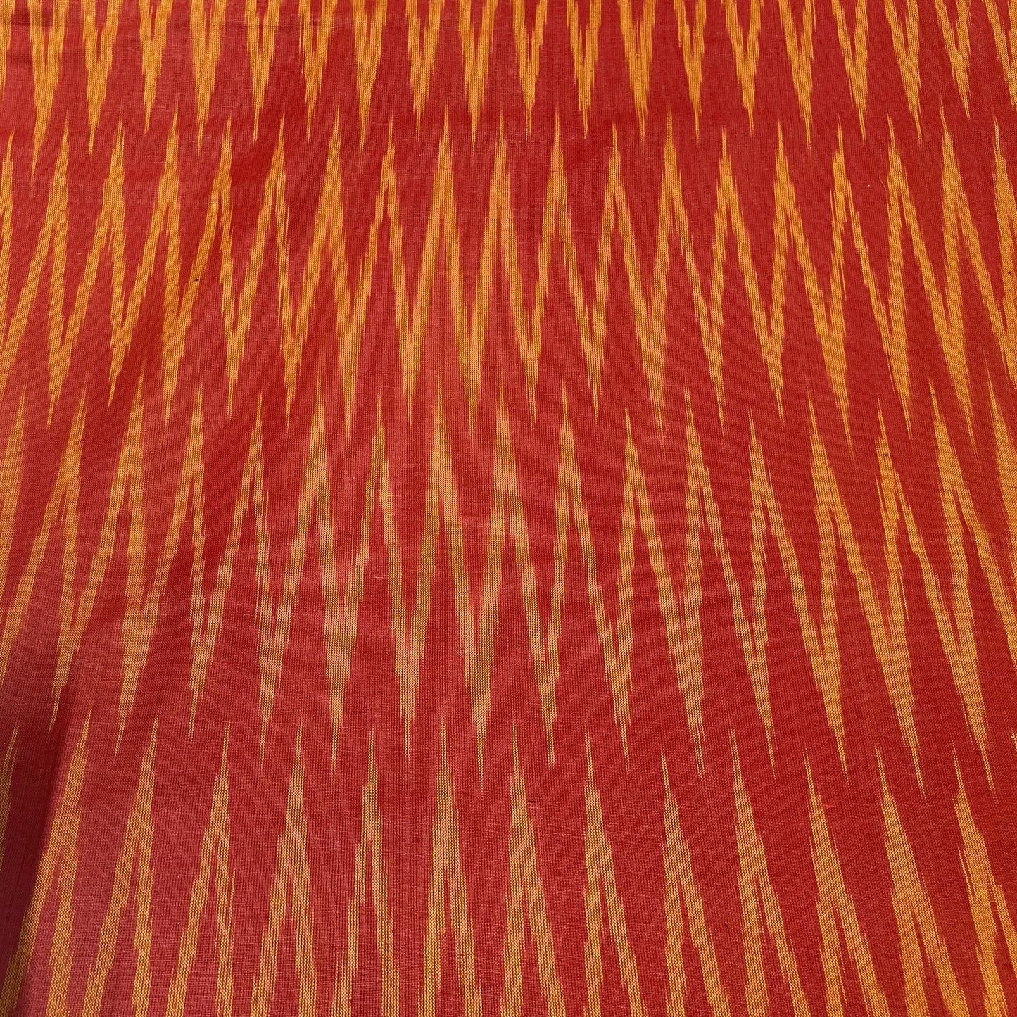 Red And Yellow Cotton Handloom Ikat (Sku: IK-353)