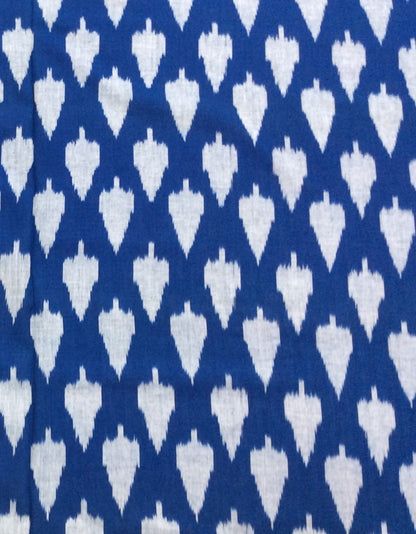 Blue Leaf Design Cotton Handloom Ikat | SKU: IK-94