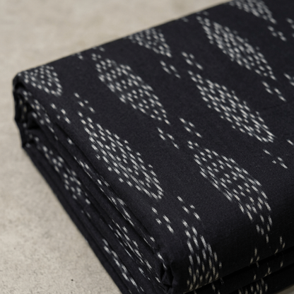 Black & White Design Fine Quality Handloom Cotton Ikat | Width: 44"
