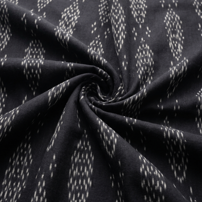Black & White Design Fine Quality Handloom Cotton Ikat | Width: 44"