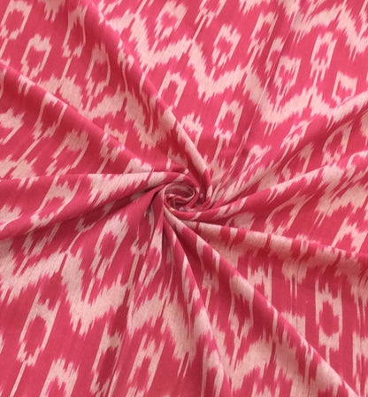 Pink color Fine Cotton Handloom Ikat (SKU: IK-99)