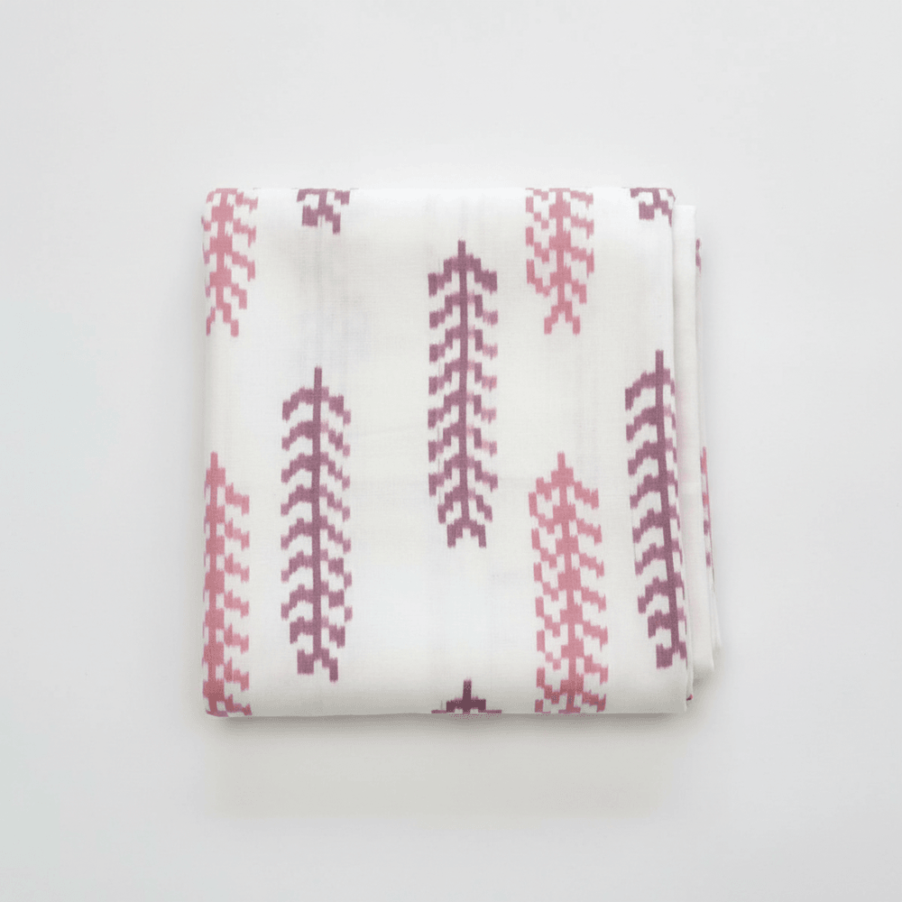 White, Pink Fine Quality Handloom Cotton Ikat | SKU: IK-9