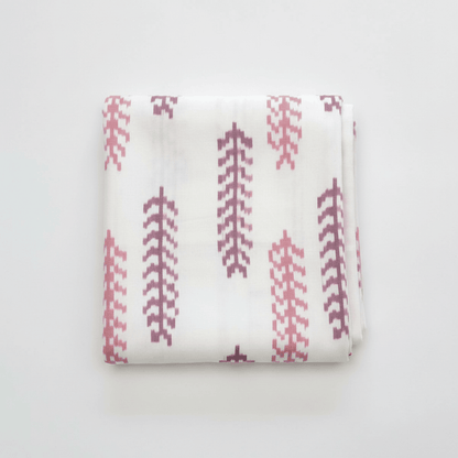 White, Pink Fine Quality Handloom Cotton Ikat | SKU: IK-9