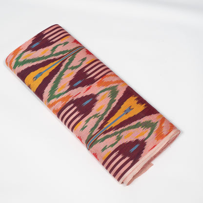 Multicolor Uzbek-Inspired Cotton Handloom Ikat Fabric - 44" (112 cm)