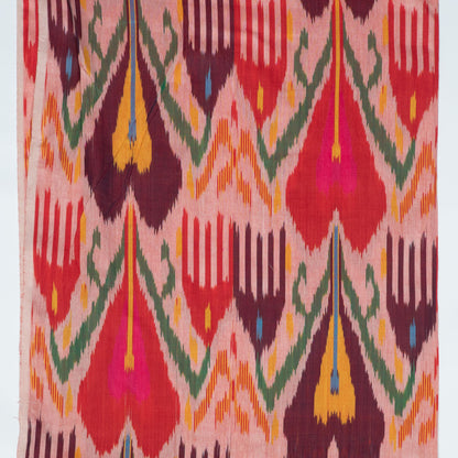 Multicolor Uzbek-Inspired Cotton Handloom Ikat Fabric - 44" (112 cm)