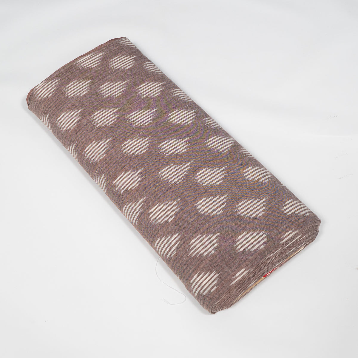 Mauve Brown & White Cotton Handloom Ikat Fabric for Dresses | Width: 44"