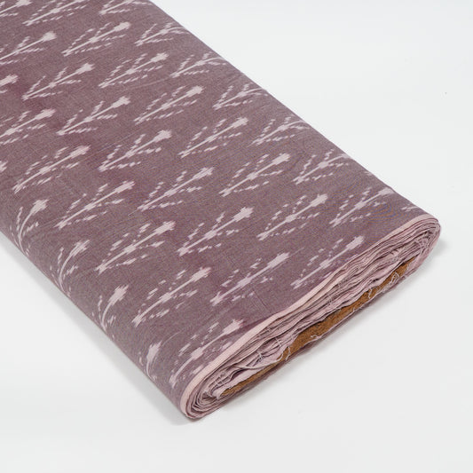 Dusty Mauve & White Arrow Mercerised Cotton Handloom Ikat Fabric - 44" (112 cm)