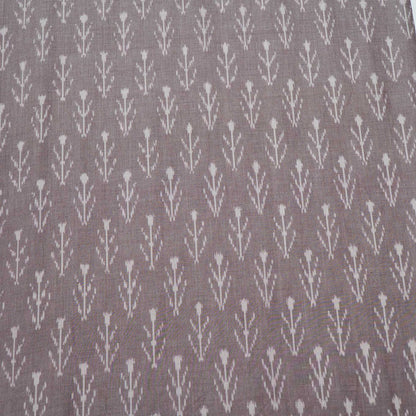 Dusty Mauve & White Arrow Mercerised Cotton Handloom Ikat Fabric - 44" (112 cm)