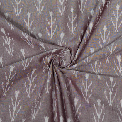 Dusty Mauve & White Arrow Mercerised Cotton Handloom Ikat Fabric - 44" (112 cm)
