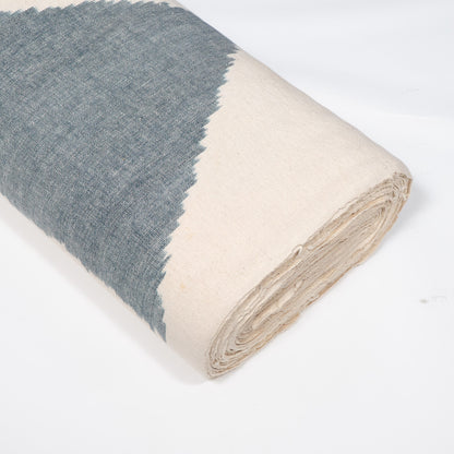 Blue & White Cotton Handloom Ikat Fabric - 44" (112 cm)